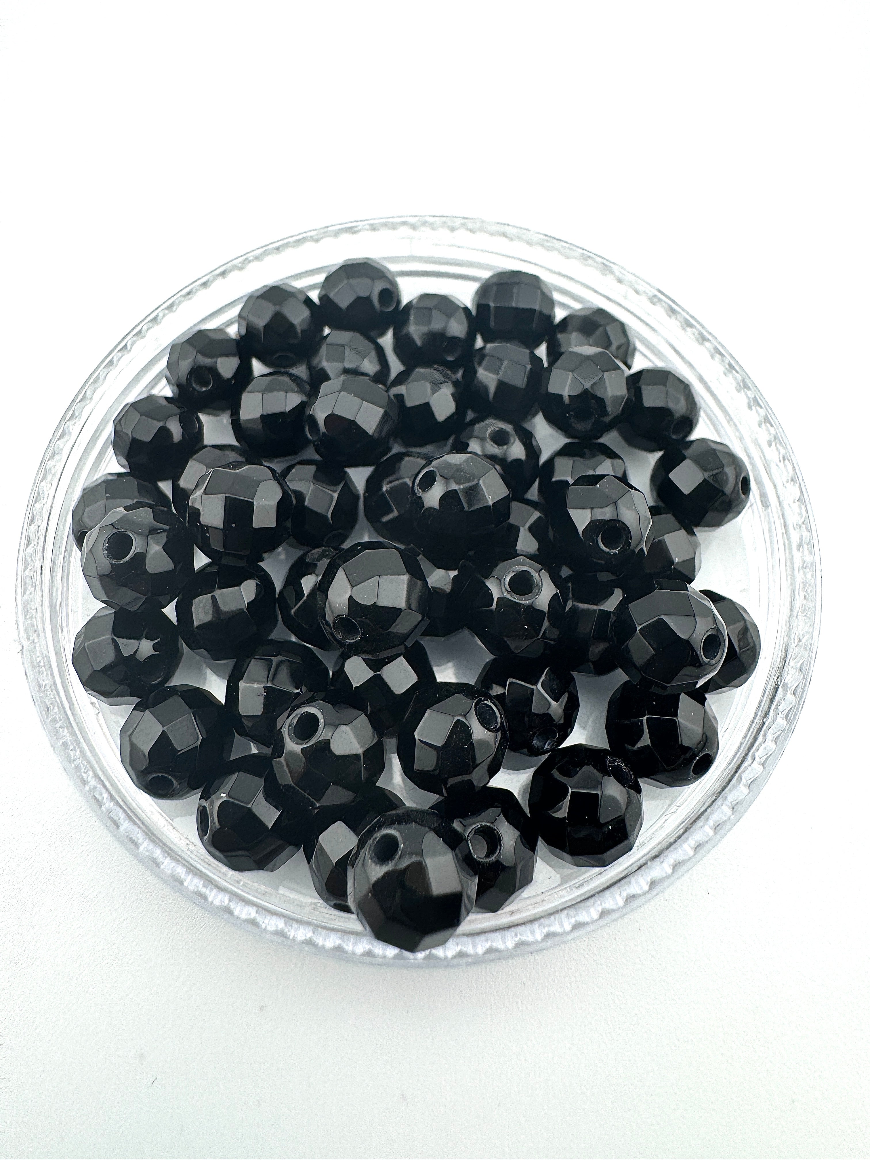 Onyx Faceted Beads Available in 6mm, 8mm Sizes
