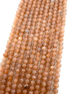 3mm Faceted Sun Stone Beads