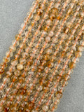 3mm Faceted Citrine Beads