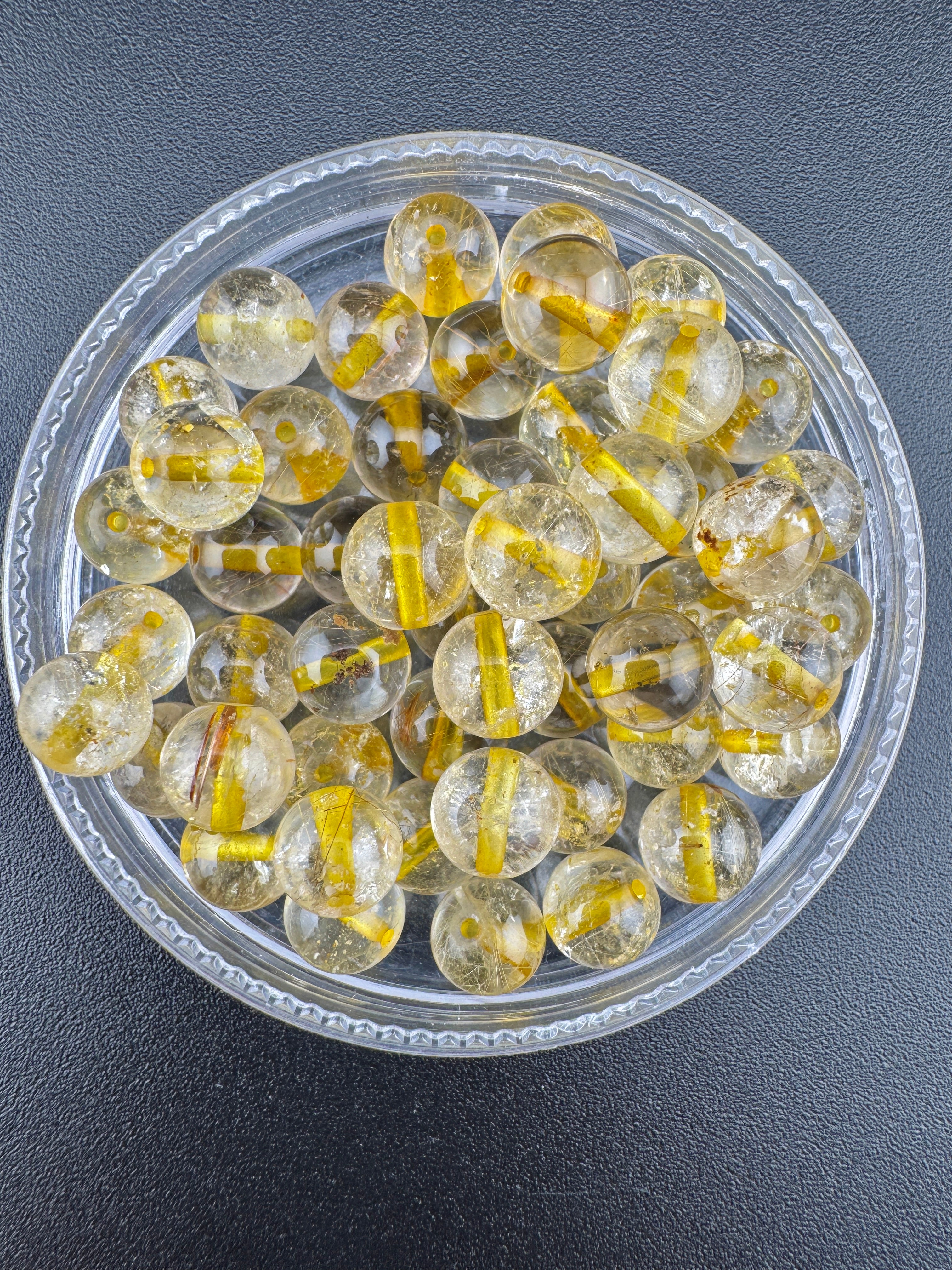 Rutilated Quartz Beads Available in 6mm, 8mm Sizes