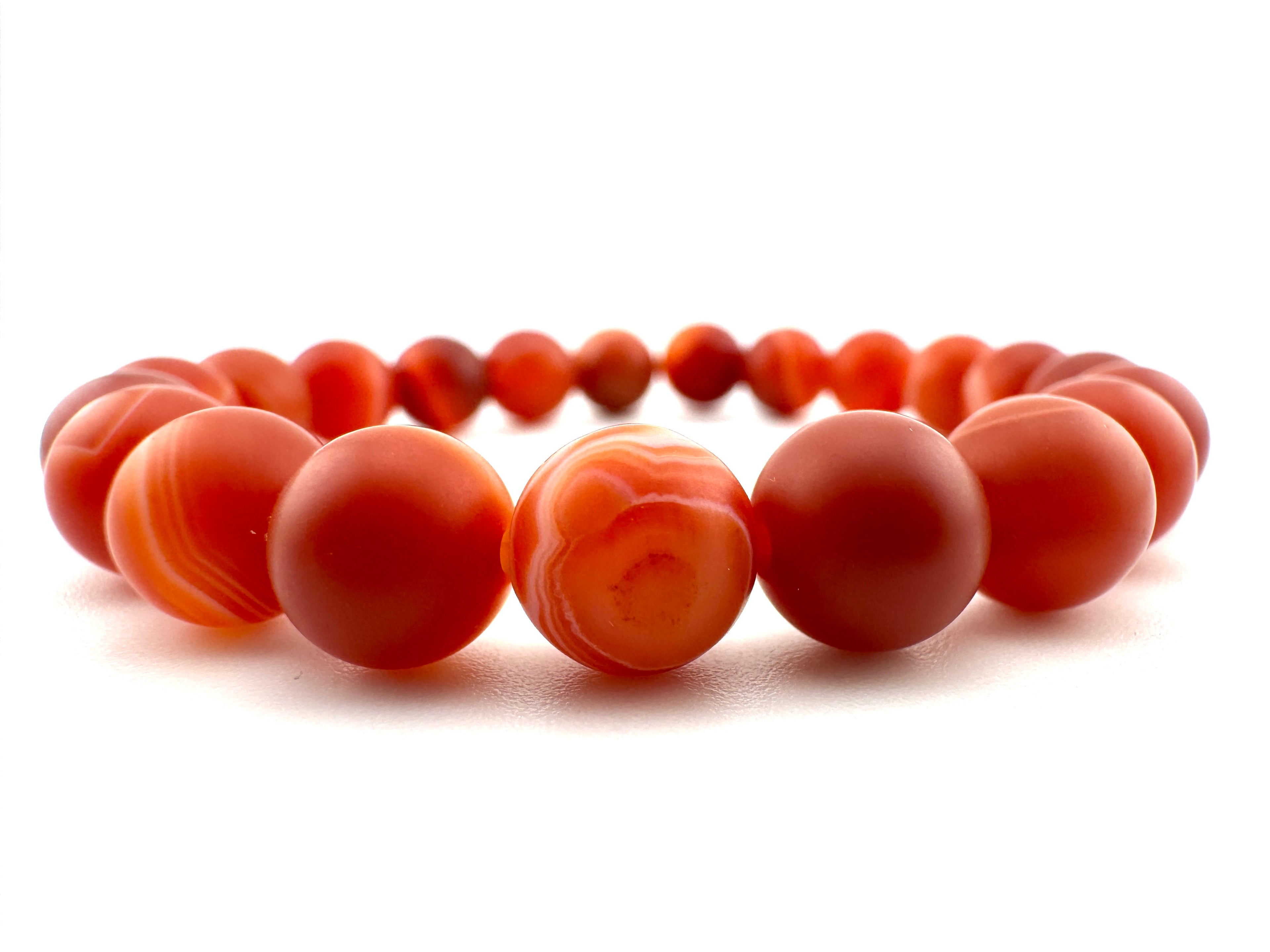 Matte Banded Carnelian Beads Available in 6mm, 8mm Sizes