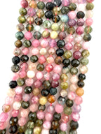 3mm Faceted Rainbow Tourmaline Beads