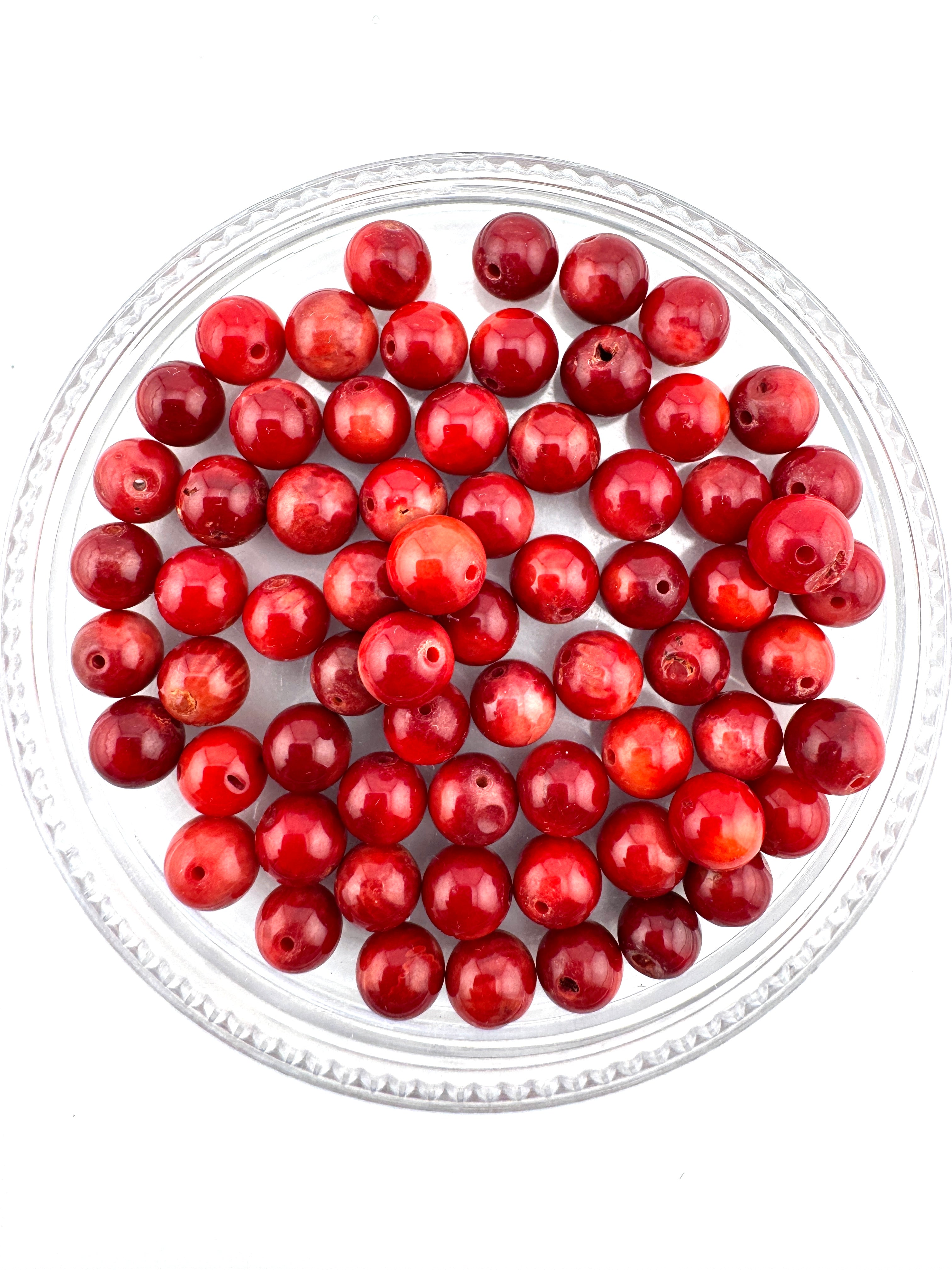 Red Bamboo Coral Beads Available in 6mm, 8mm Sizes