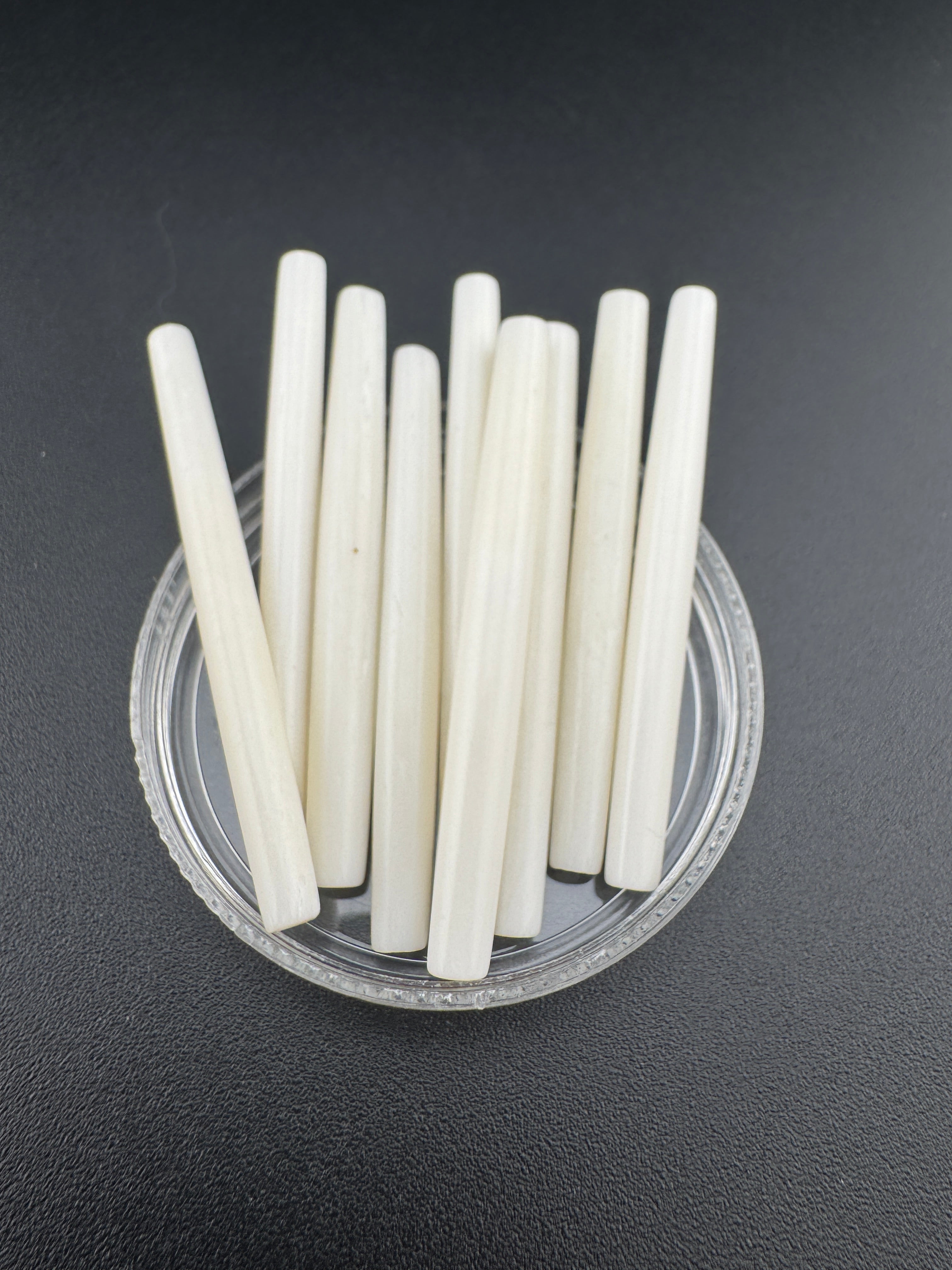 Ivory Buffalo Bone Pipe, Thin,  0.5–2.5inch Carved Bone Pieces for Jewelry & Crafts