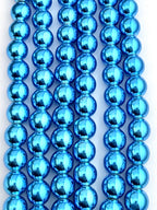 8mm Round Hematite Beads Metallic Blue