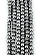 4mm Round Hematite Beads Gunmetal