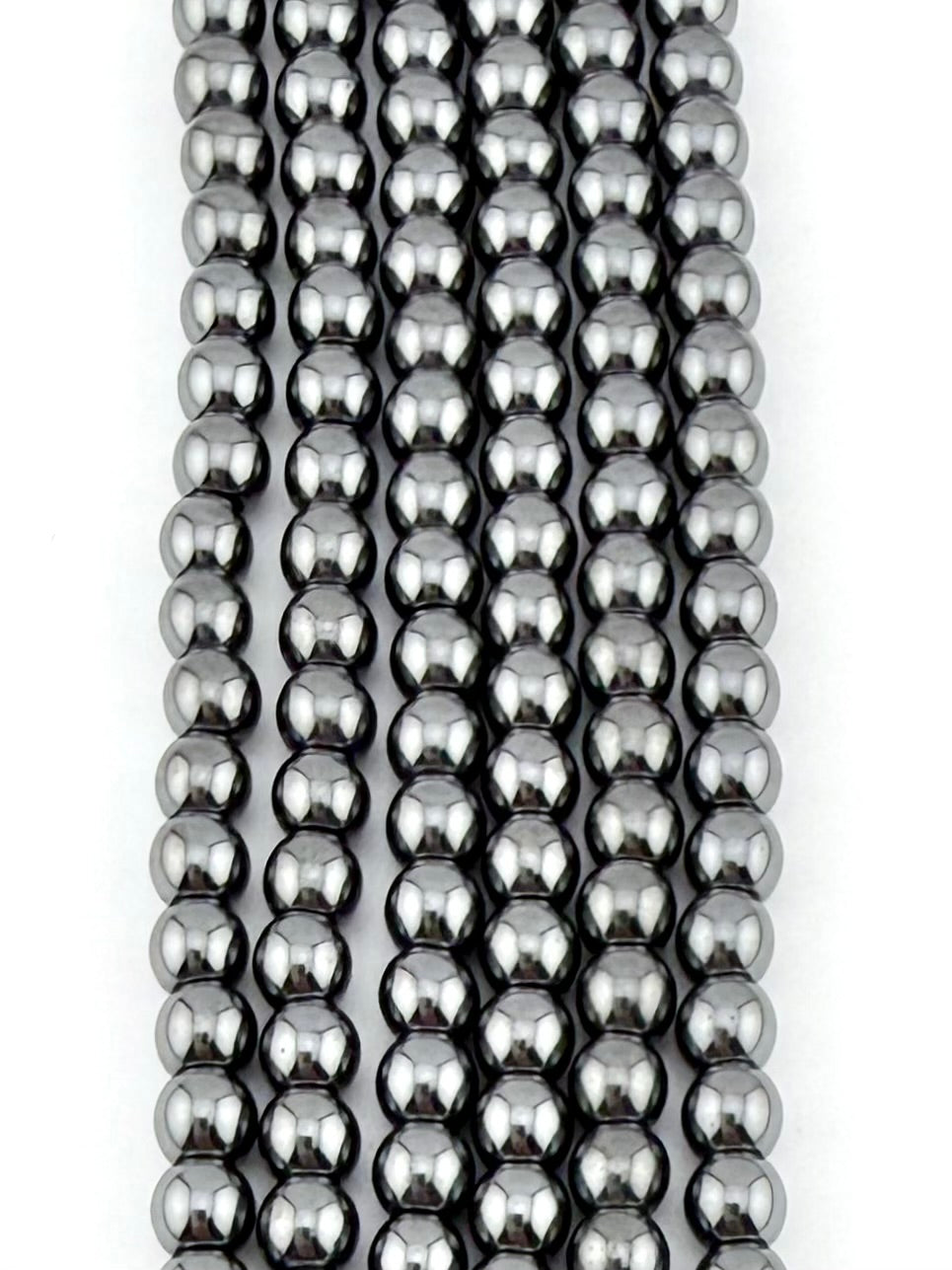 4mm Round Hematite Beads Gunmetal