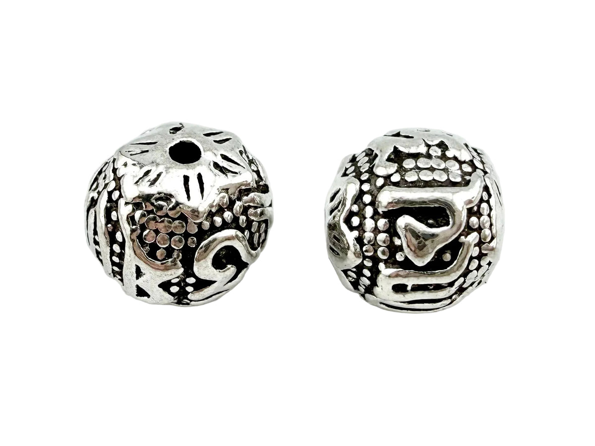 9mm Yoga Symbol Spacer Bead Rhodium