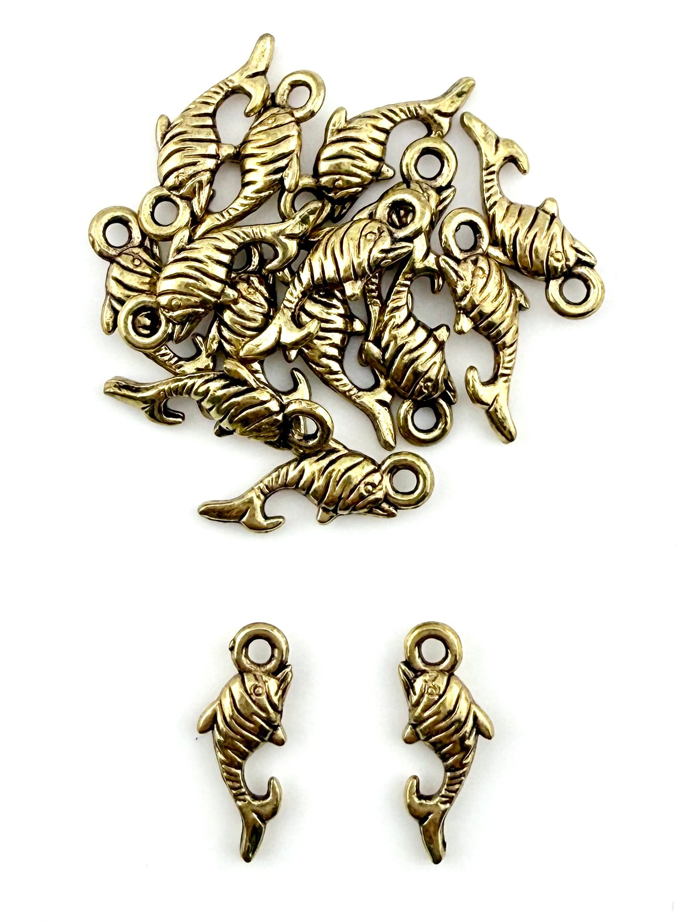 17.5mm Dolphin Charm Gold