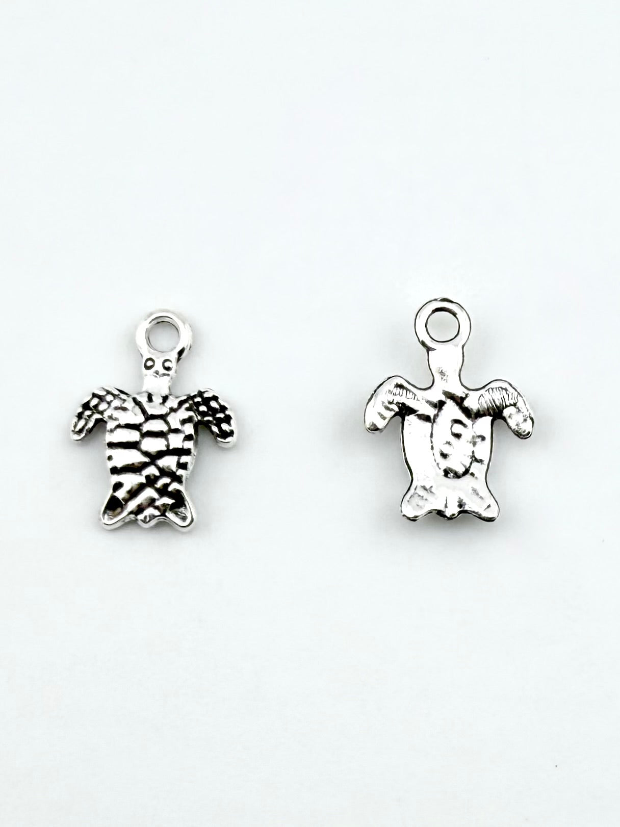 16mm Sea Turtle Charm Rhodium