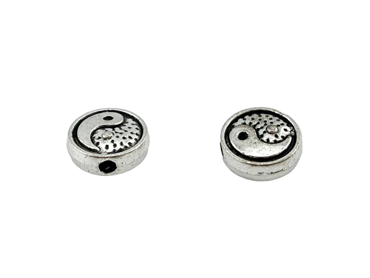 8x4mm Ying & Yang Spacer Bead Rhodium