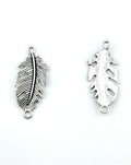 32.5mm Feather Connector Rhodium Charm
