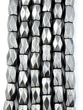 5x8mm Hematite Faceted Column Beads