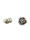 6x4mm Rose Spacer Bead Rhodium