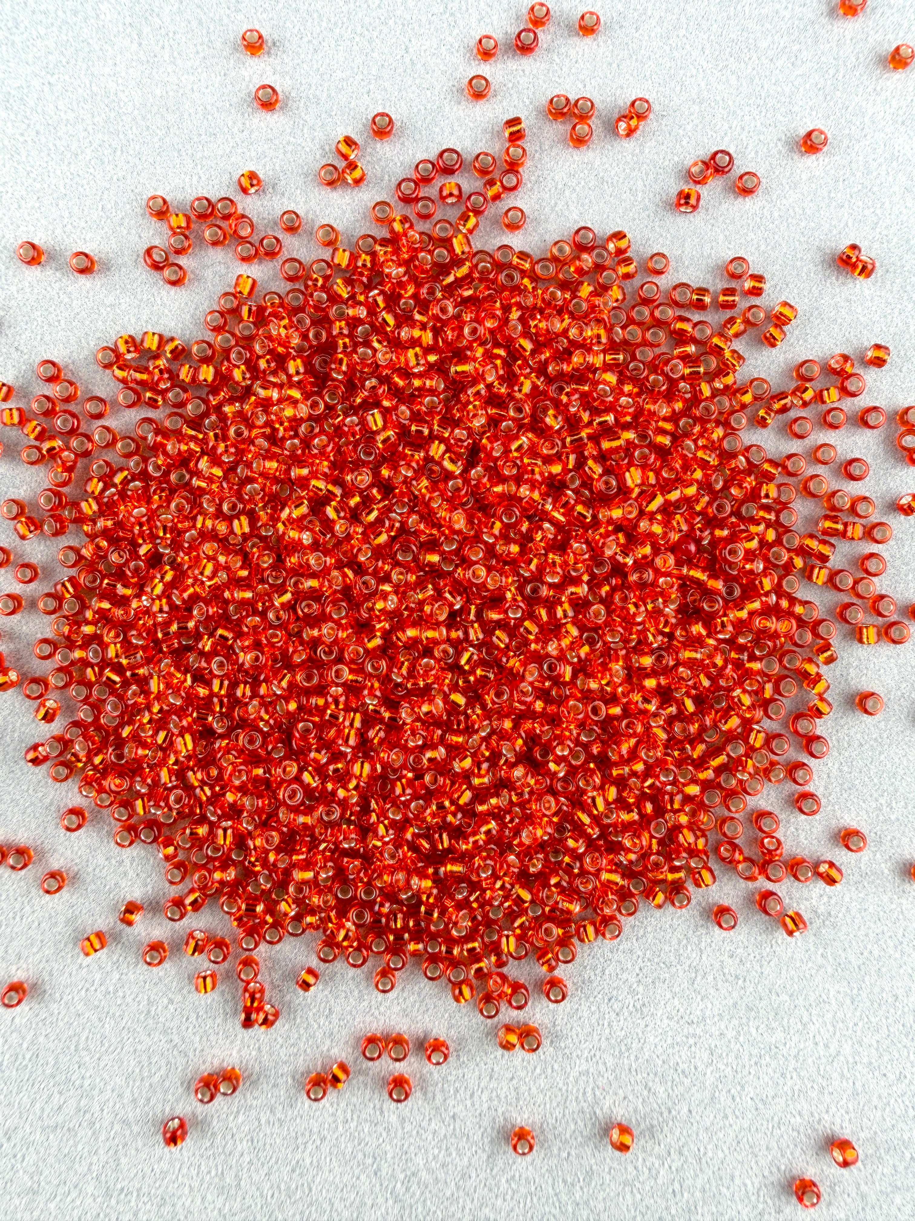 Mino Seed Beads 11/0 Orange Silverlined
