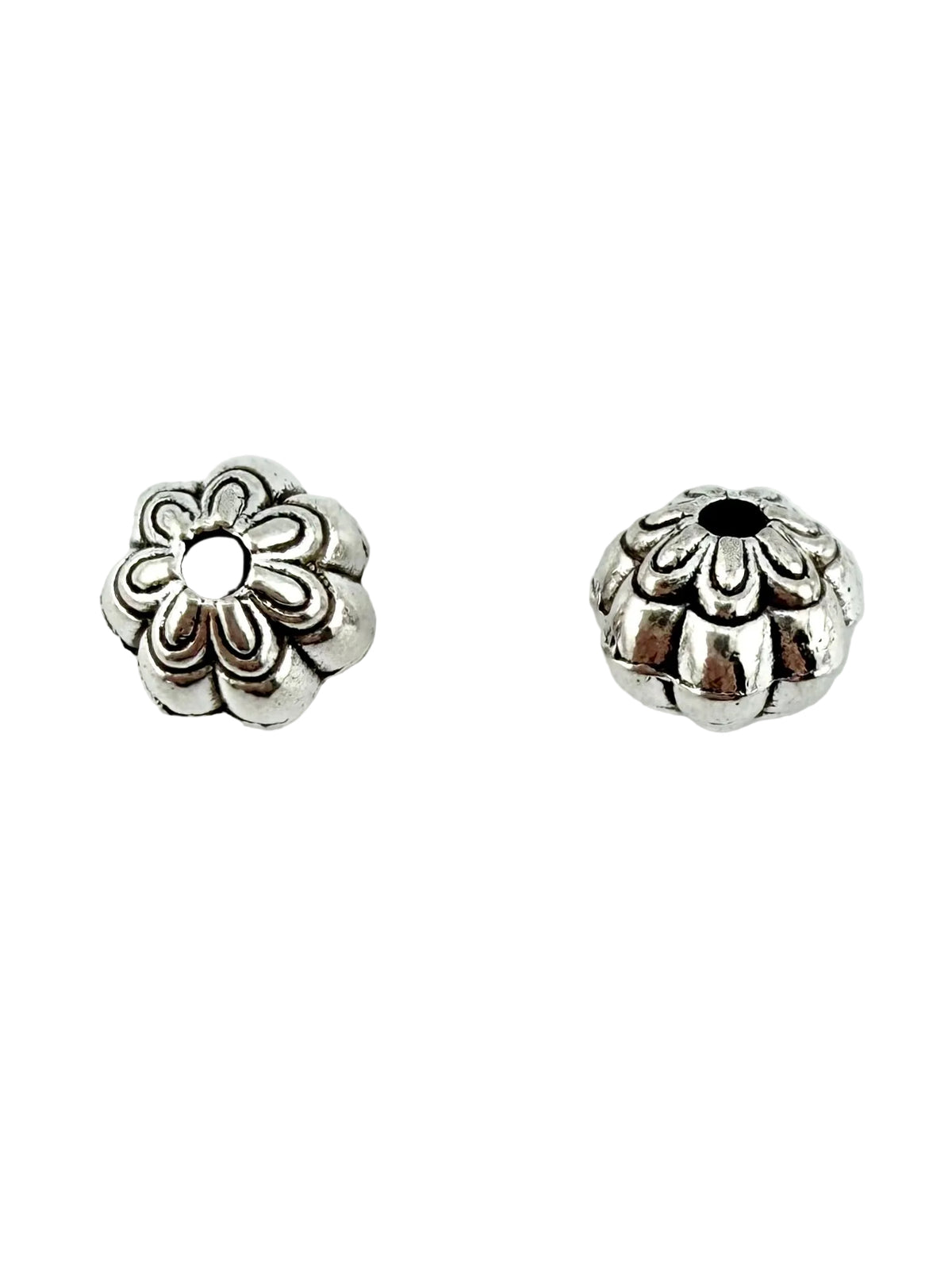 6x7mm Flower Spacer Bead Rhodium