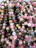 3mm Faceted Rainbow Tourmaline Beads
