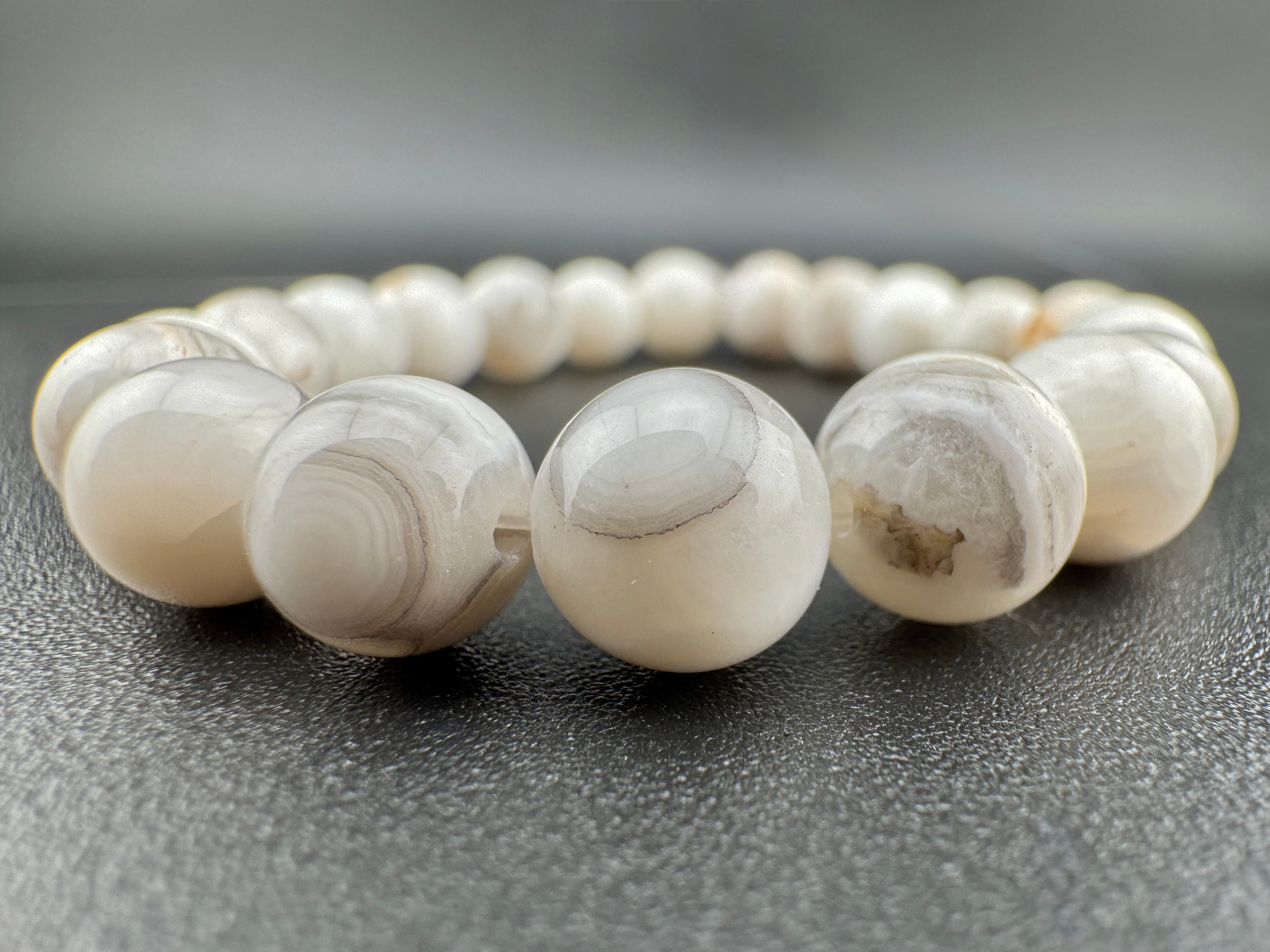 White Laced Agate Beads Available in 6mm, 8mm Sizes