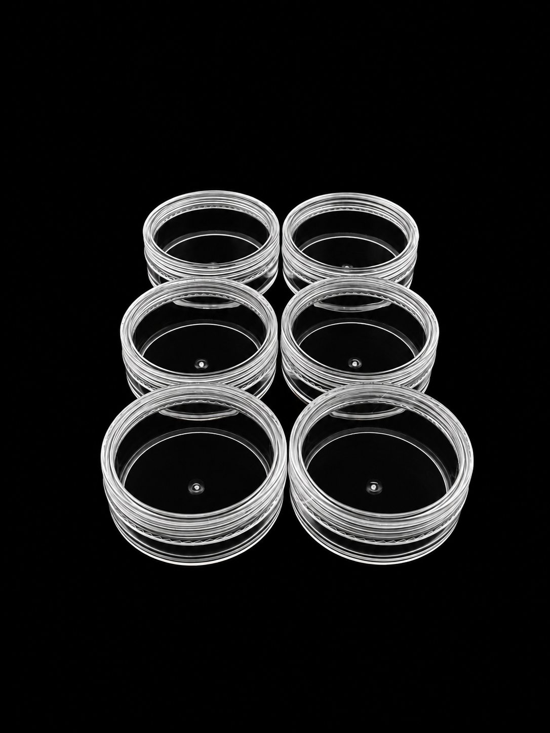 Clear Round Bead Storage Containers – 6 Pieces