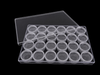 Clear Round Bead Storage Containers With Case  – 24 Pieces