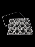 Clear Round Bead Storage Containers With Case  – 12 Pieces