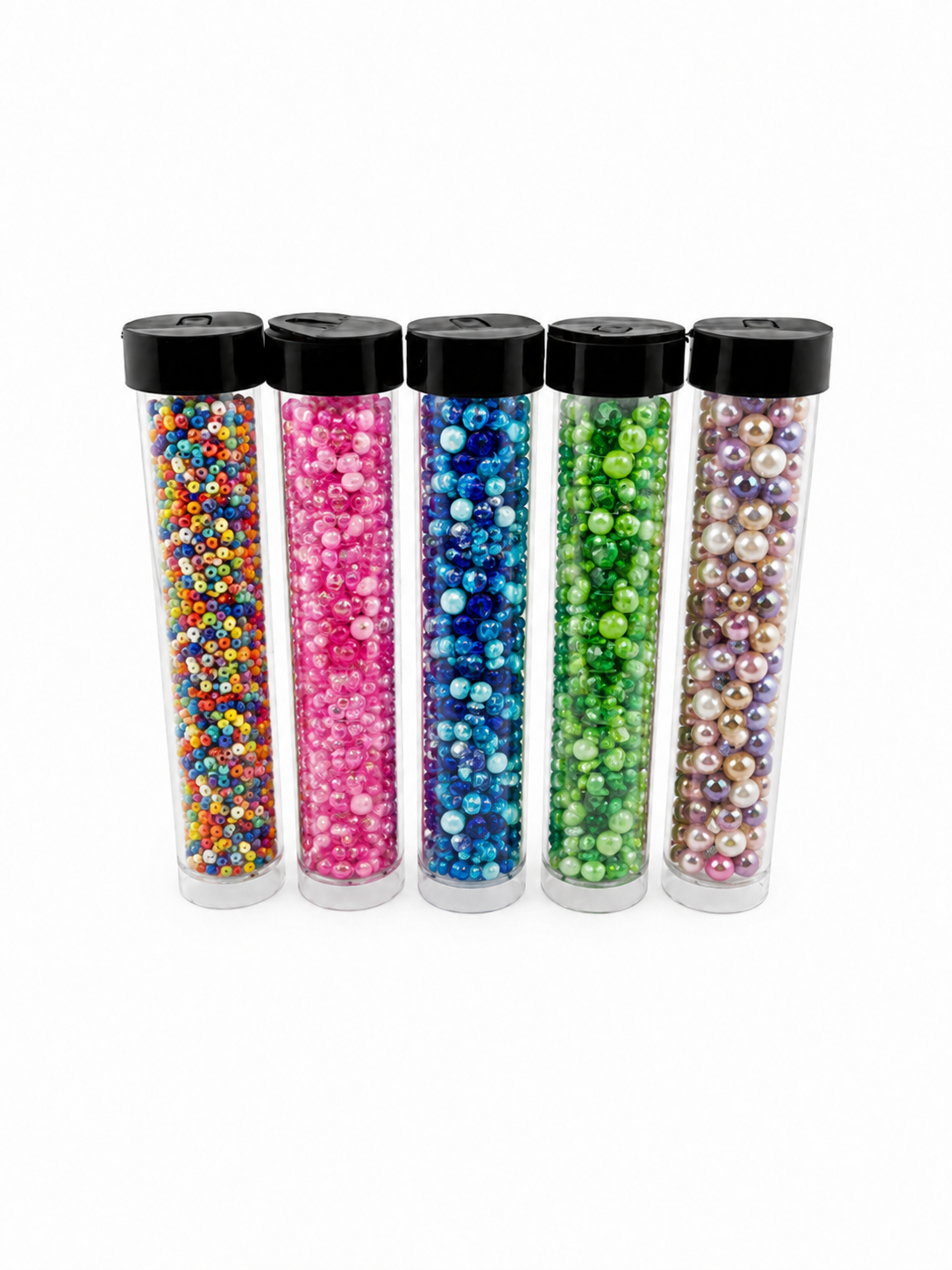 Clear Plastic Bead Storage Tubes – 5 Pieces