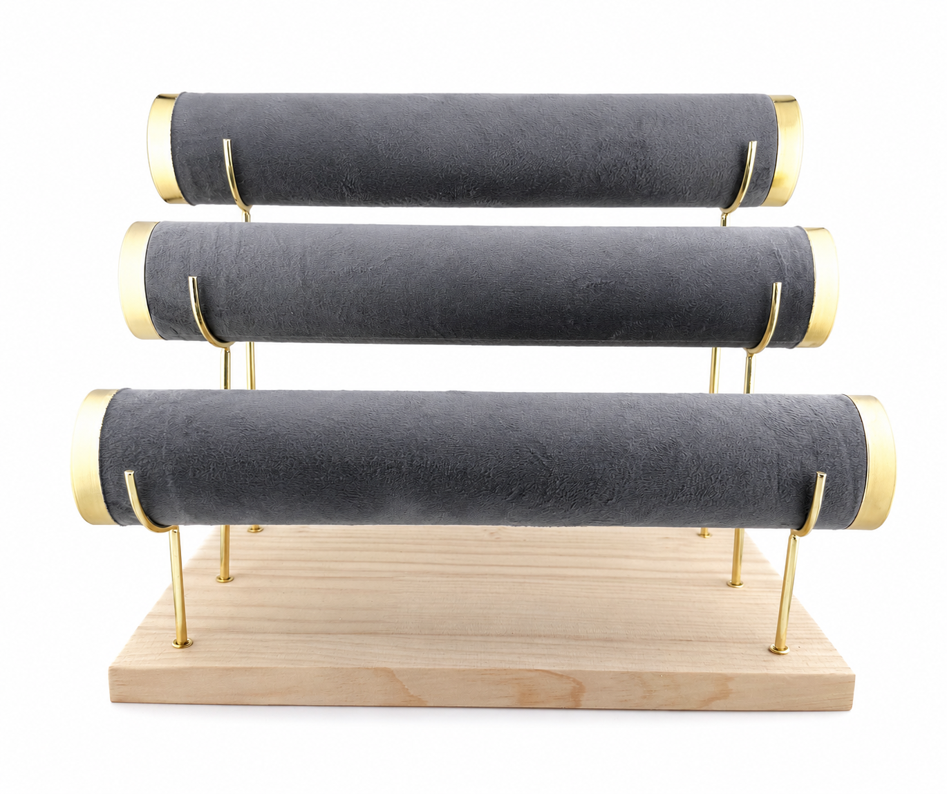 Velvet 3-Tier Bracelet Display Stand Gray