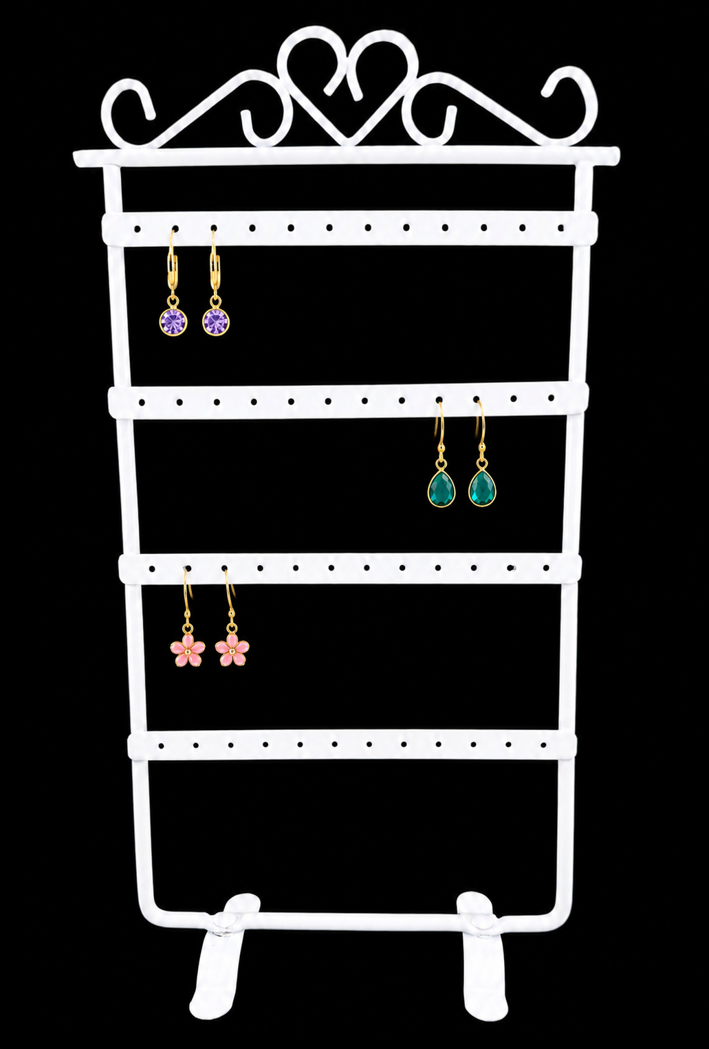 White Metal Earring Display Rack