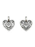 16.5mm Filigree Heart Charm Rhodium