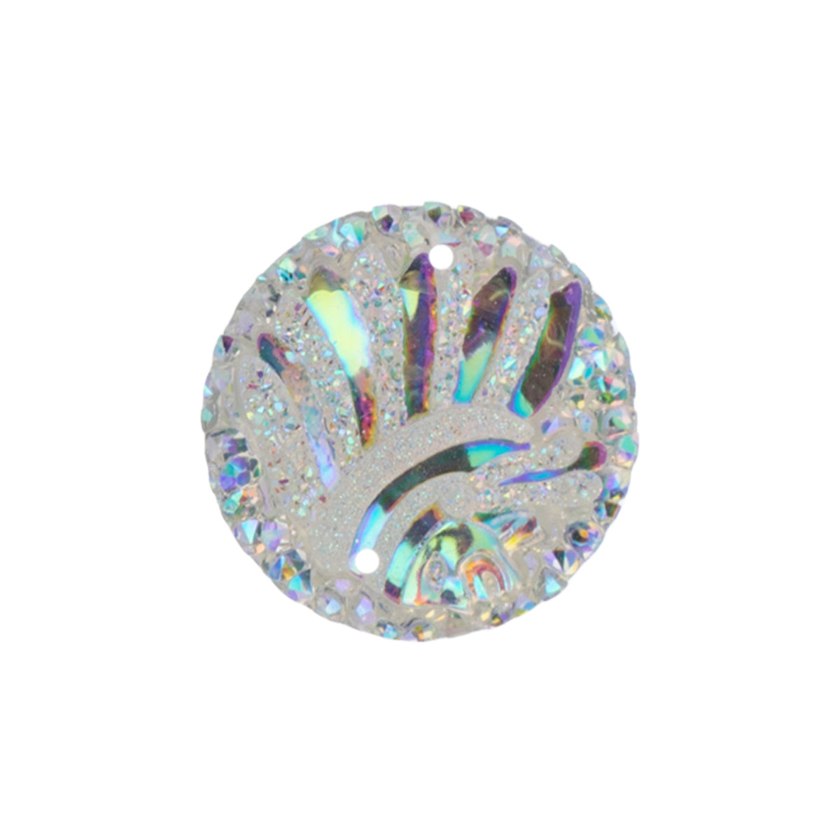 Resin Sew-on Head Cub Sparkle Stone 10pcs Round 25mm Crystal AB