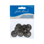 Resin Sew-on Bear Paw Sparkle Stone 10pcs Round 25mm Gunmetal