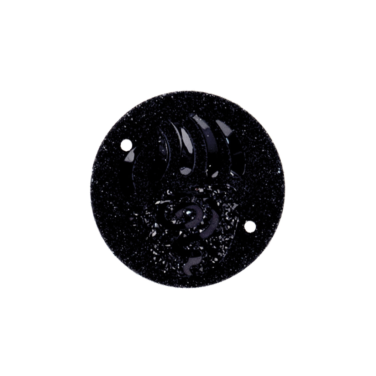 Resin Sew-on Bear Paw Sparkle Stone 10pcs Round 25mm Black