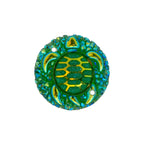 Resin Sew-on Turtle Sparkle Stone 10pcs Round 25mm Green AB