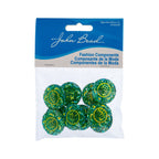 Resin Sew-on Turtle Sparkle Stone 10pcs Round 25mm Green AB