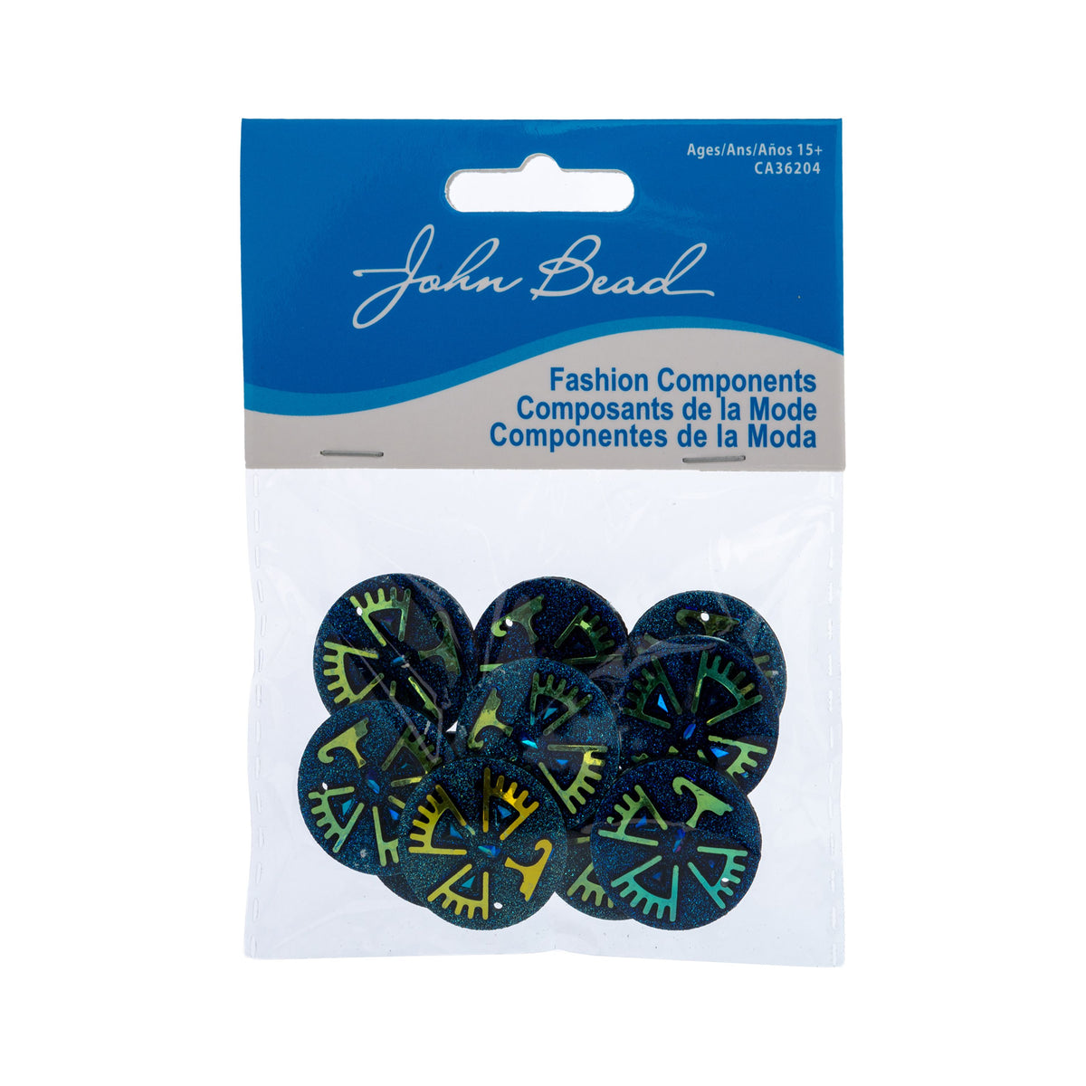 Resin Sew-on Eagle Sparkle Stone 10pcs Round 25mm Black AB