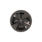 Resin Sew-on Eagle Sparkle Stone 10pcs Round 25mm Gunmetal
