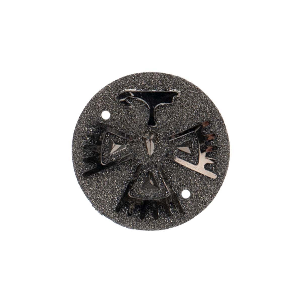 Resin Sew-on Eagle Sparkle Stone 10pcs Round 25mm Gunmetal