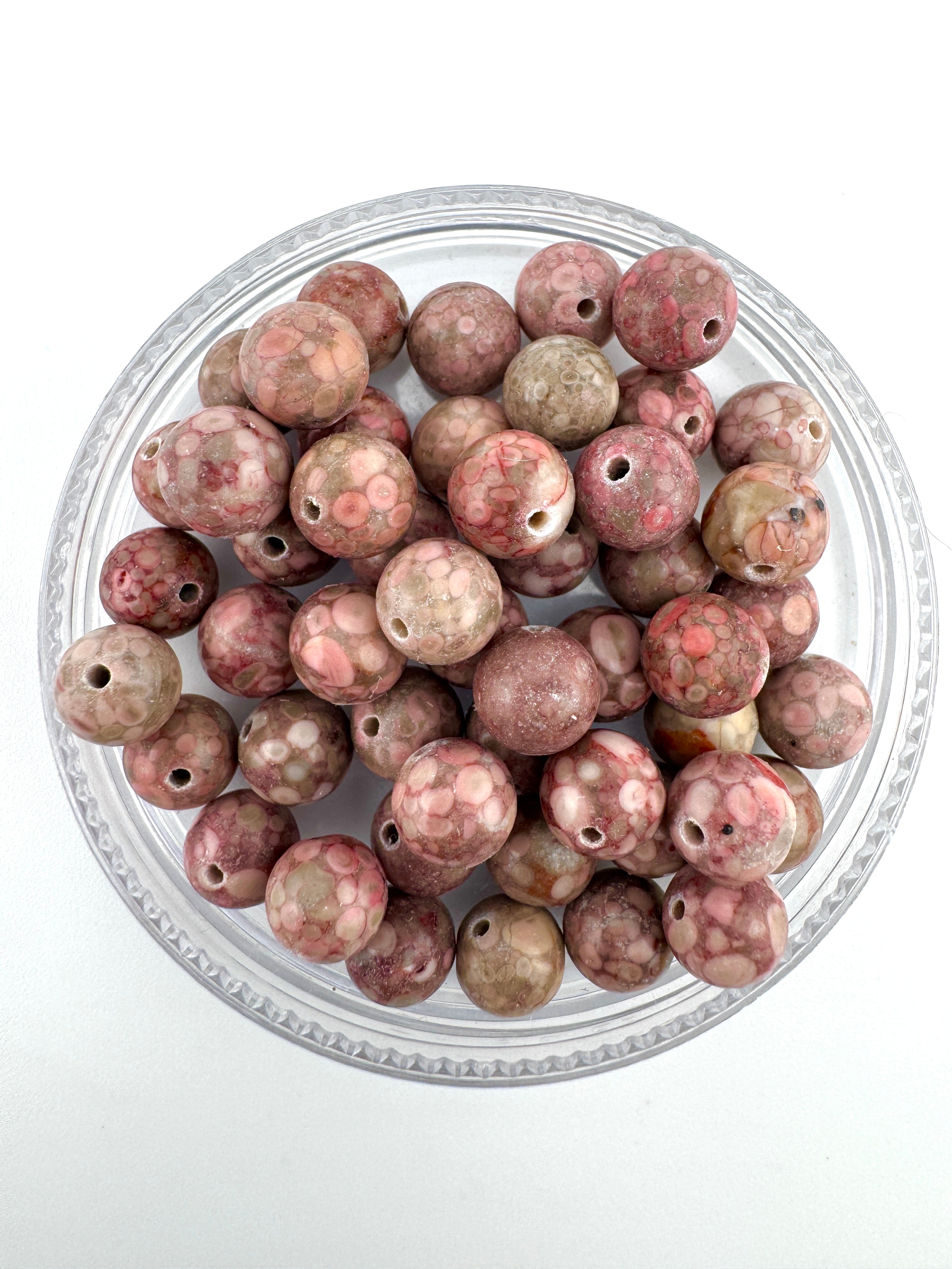 Pink Sea Lilly Jasper Beads Available in 6mm, 8mm Sizes
