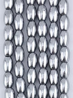 4x6mm Hematite Rice Beads Rhodium