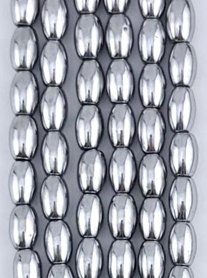 4x6mm Hematite Rice Beads Rhodium