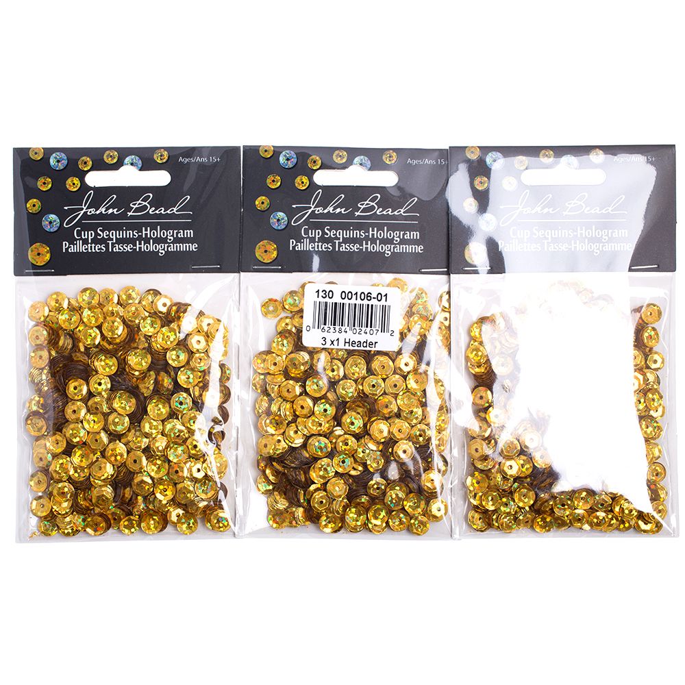 Sequins Round 6mm Aprx 1600pcs Hologram Gold