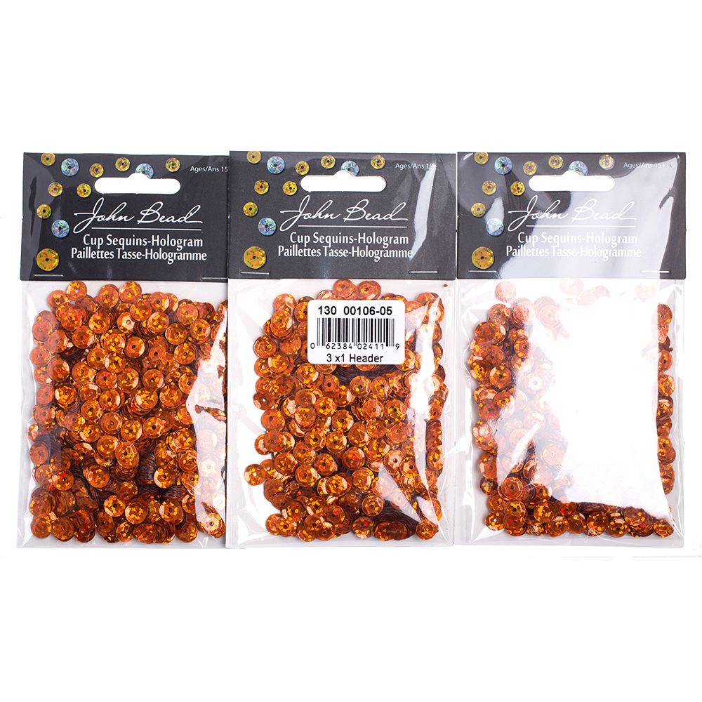 Sequins Round 6mm Aprx 1600pcs Hologram Orange