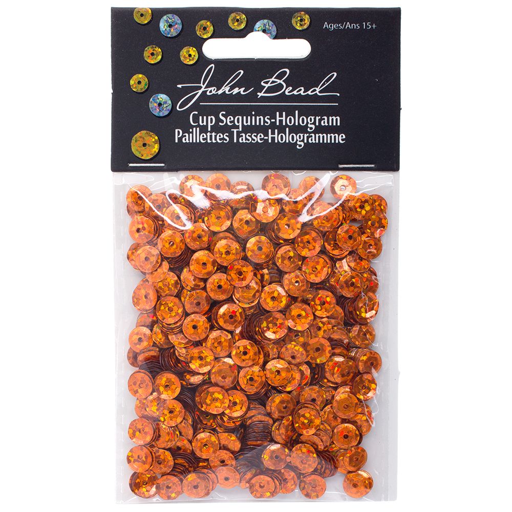 Sequins Round 6mm Aprx 1600pcs Hologram Orange