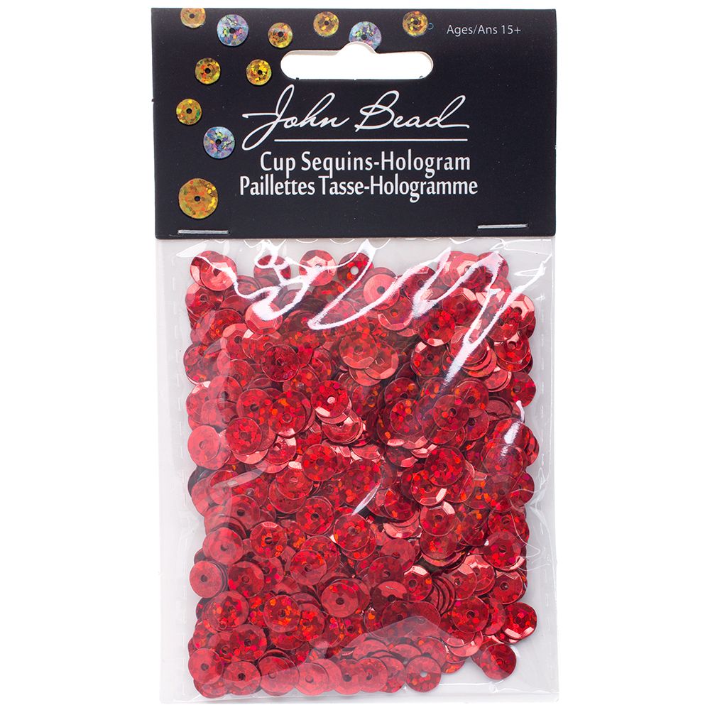 Sequins Round 6mm Aprx 1600pcs Hologram Red