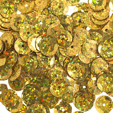 Sequins Round 8mm Aprx 850pcs Hologram Gold