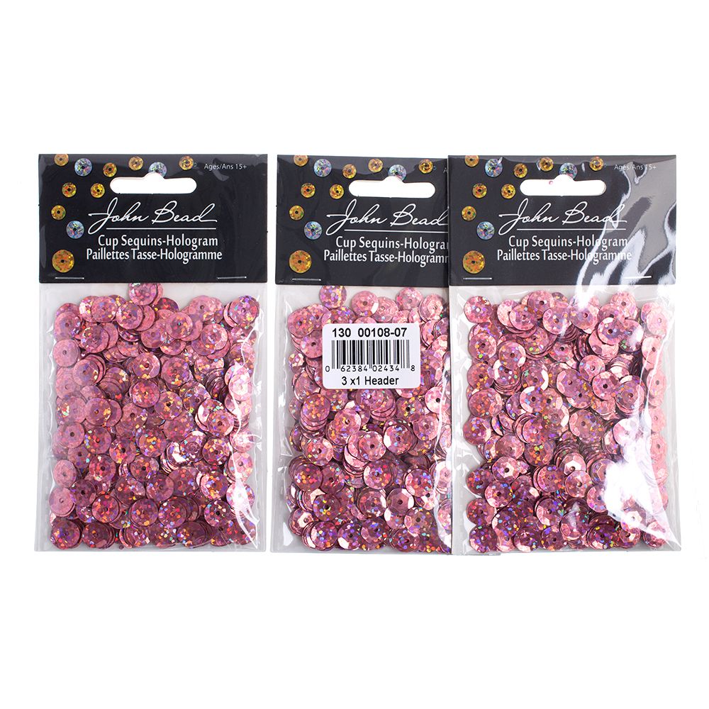 Sequins Round 8mm Aprx 850pcs Hologram Rosa