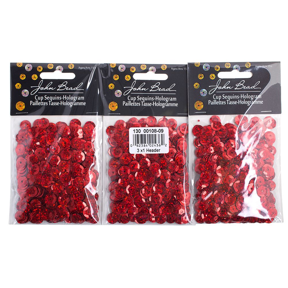 Sequins Round 8mm Aprx 850pcs Hologram Red