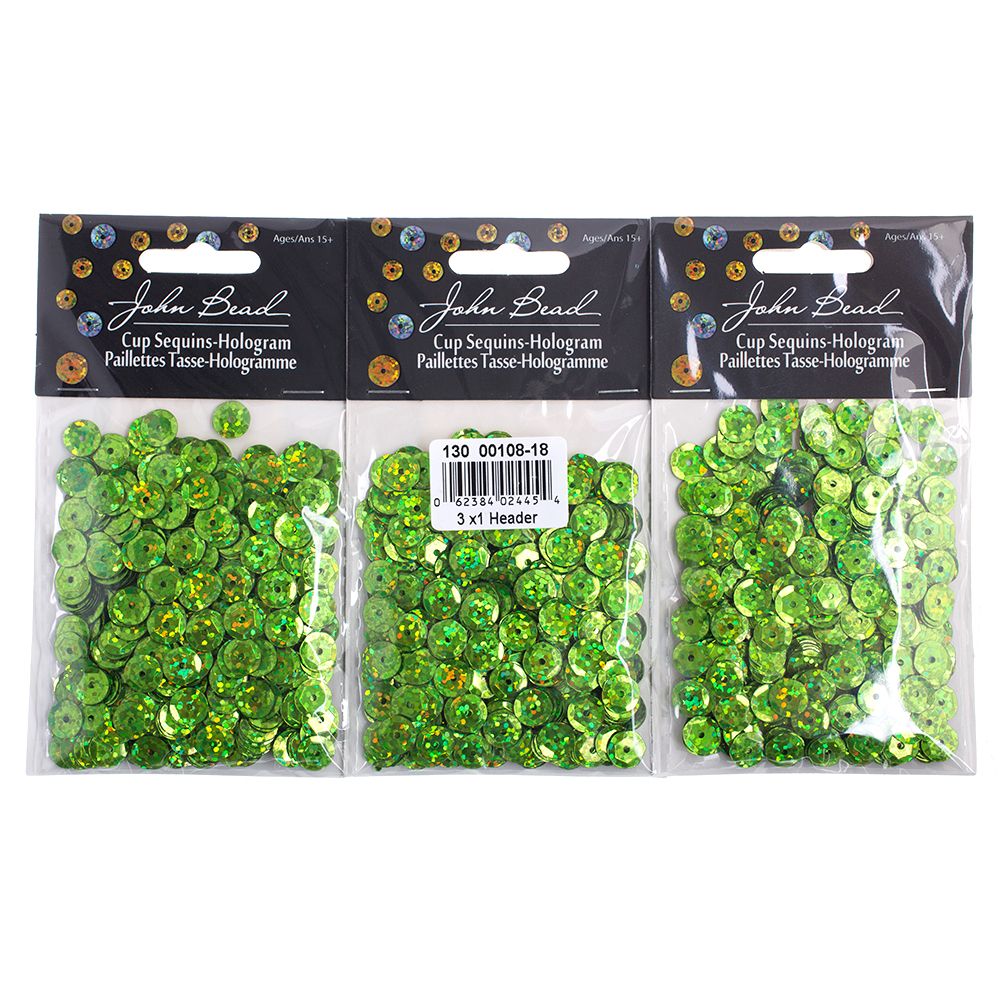 Sequins Round 8mm Aprx 850pcs Hologram Lime Green
