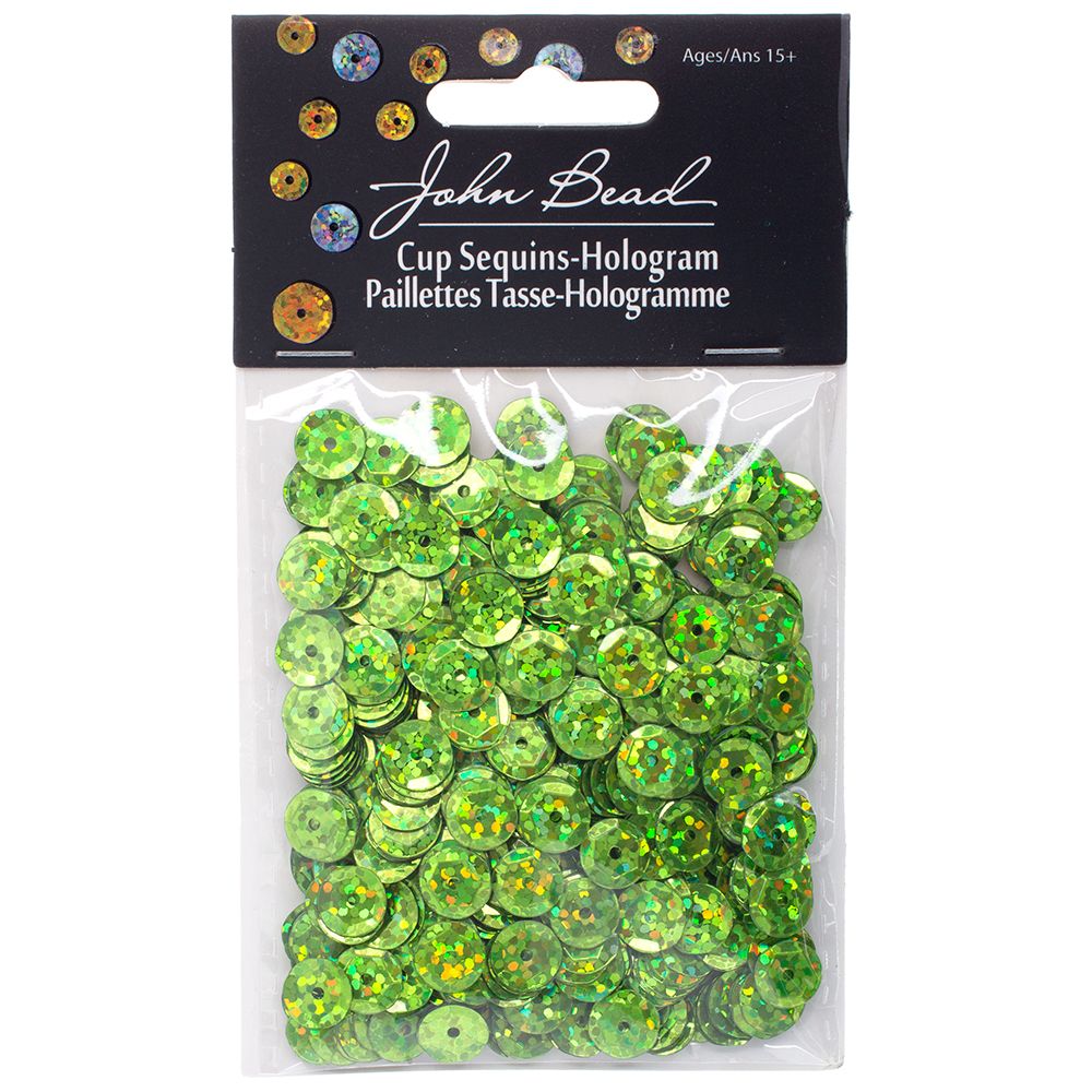 Sequins Round 8mm Aprx 850pcs Hologram Lime Green