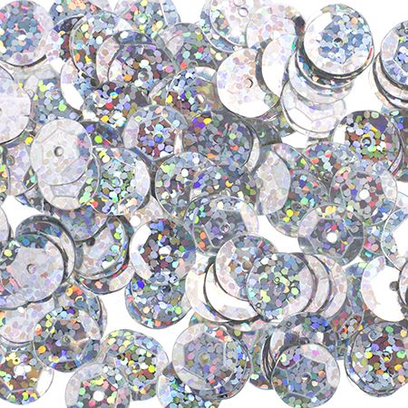 Sequins Round 10mm Aprx 450pcs Hologram Silver